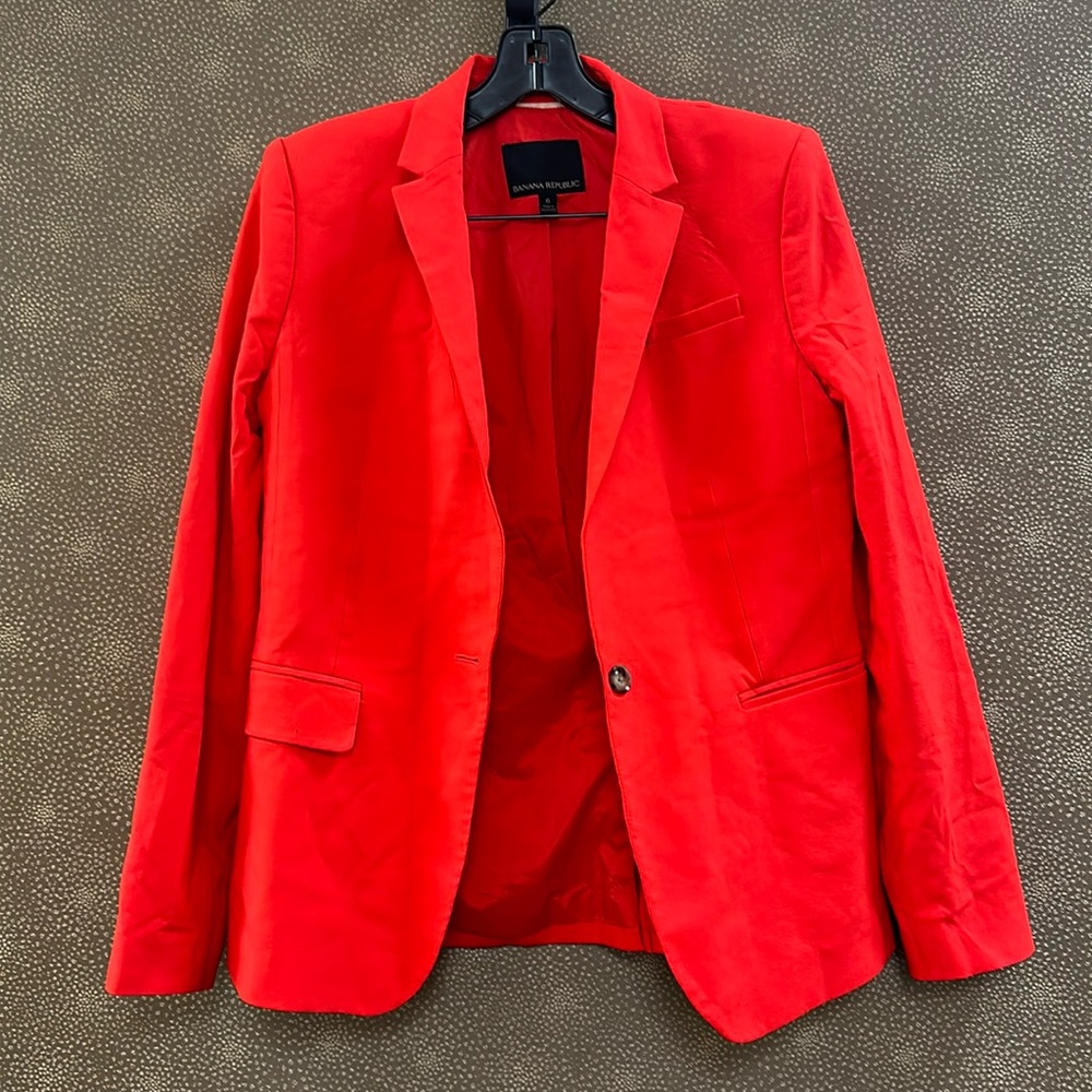 🔥🔥🔥Banana Republic Orange Red Wool Blazer Jacket